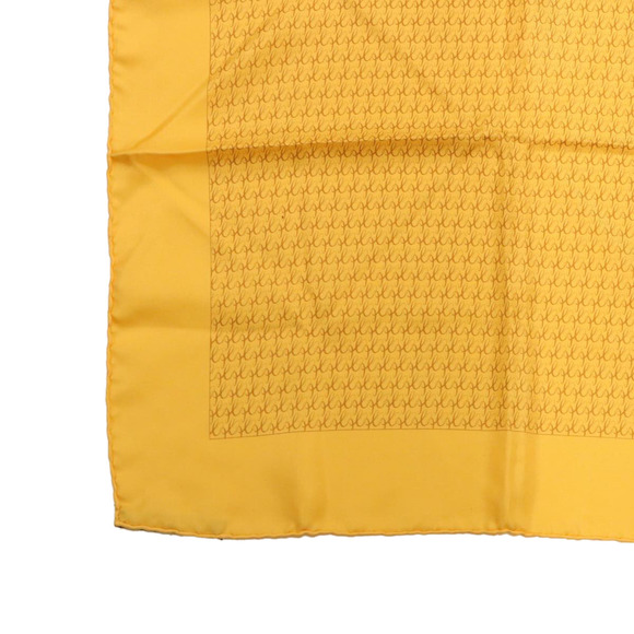 HERMES Scarf Silk 2Set Yellow Gray Auth ac1017 - Picture 6 of 16